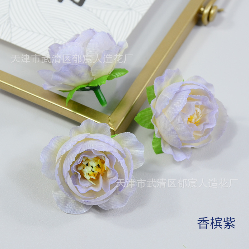 欧式小玫瑰茶苞仿真花玲珑牡丹小号材料包花盒配花少数民族头饰制|undefined