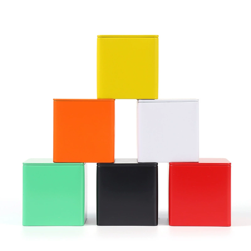 85 квадратных банок куб Белый 85 чай банок маленькие квадратные жестяные банки чай универсальная банка подарочная коробка