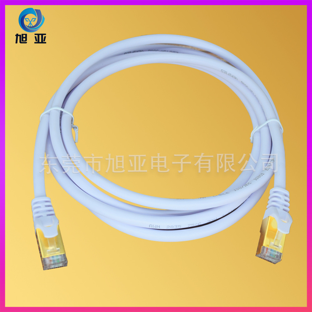 UL认证网络跳线UL2835纯铜超五类网线 注塑白色8芯PVC水晶头圆线