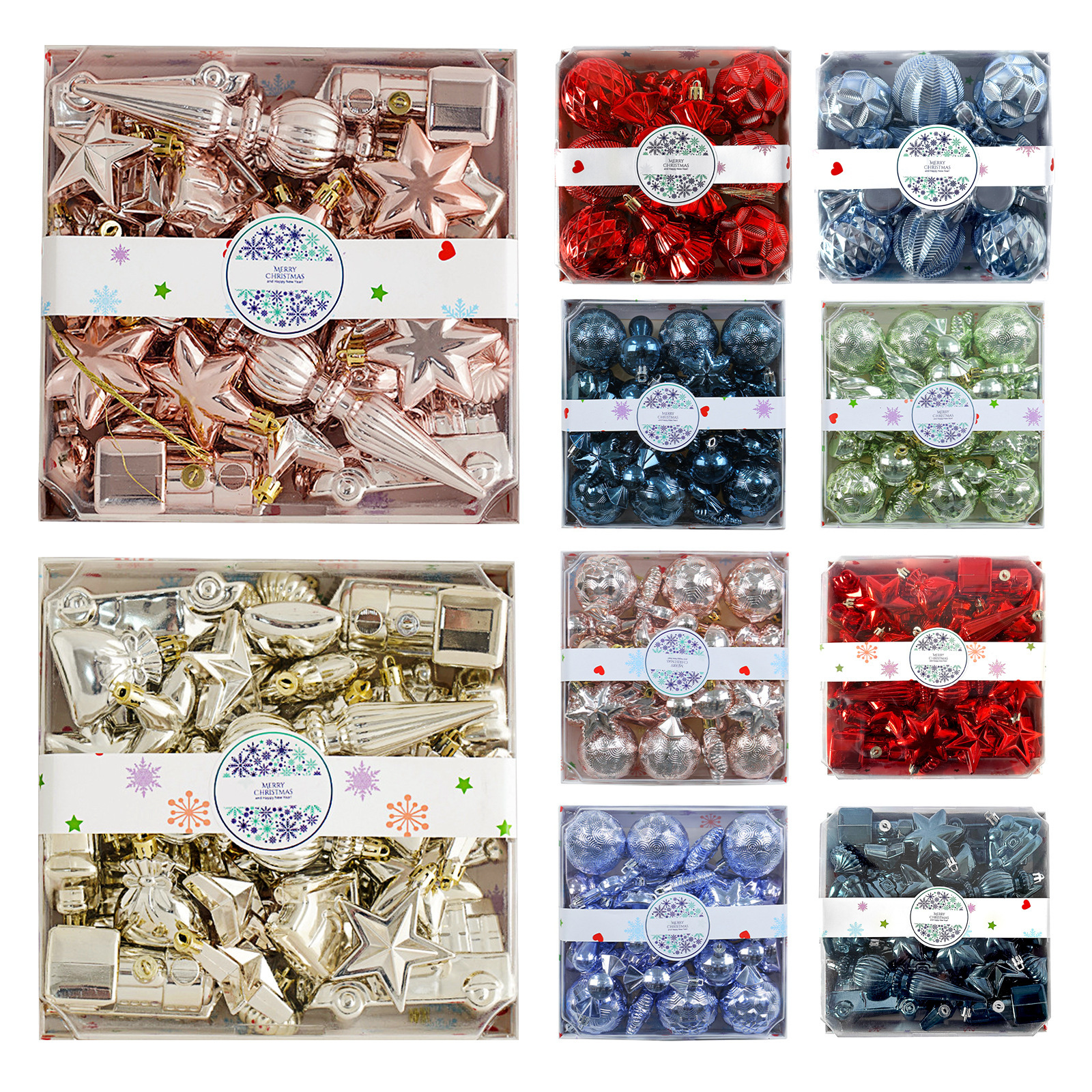 Amazon Navidad decoración galvanizado casa cinco estrellas coche tren de forma especial colgante bola de plástico bola de Navidad