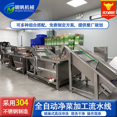 葉菜セット洗浄ラインリンゴ香梨キウイフルーツ気泡洗浄機味噌汁洗浄塩除去設備
