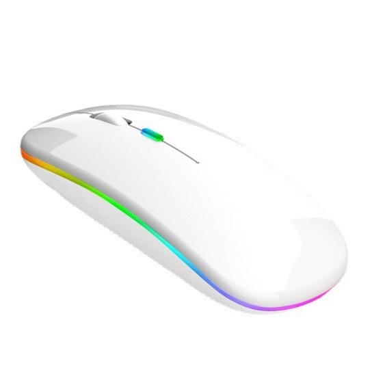 En stock ratón de carga ratón Bluetooth ratón inalámbrico ultrafino ratón Bluetooth de modo dual mudo ratón de carga luminosa