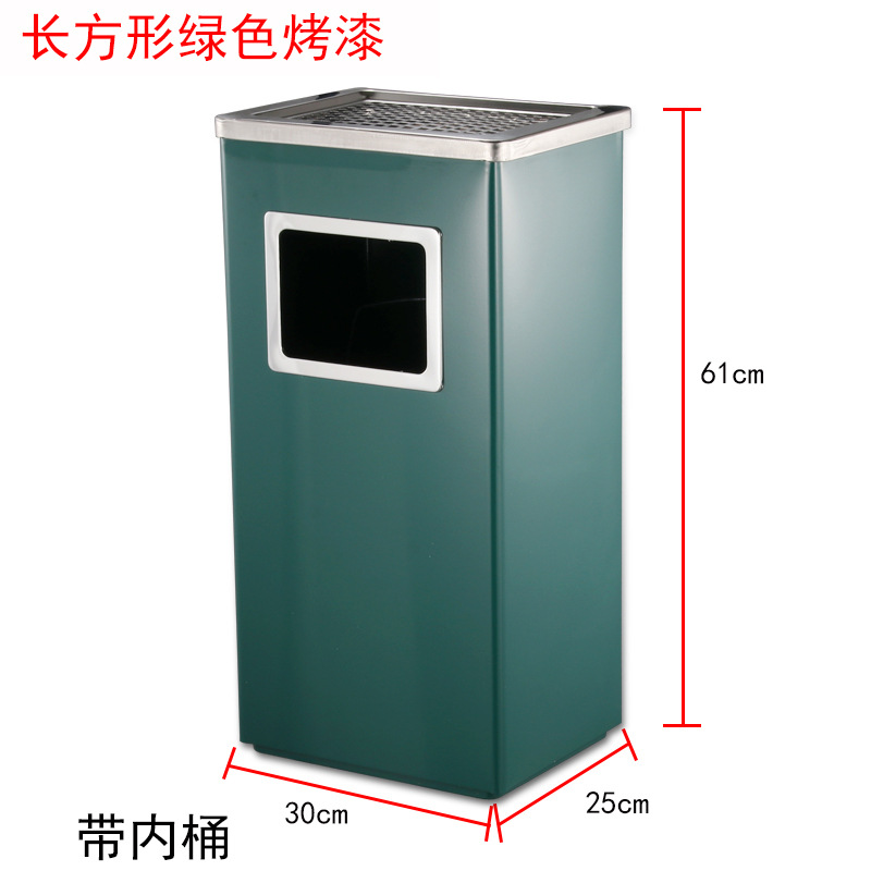 Hotel de acero inoxidable vestíbulo tambor de basura columna de cigarrillo tambor de extinción de humo con cenicero área de fumar al aire libre ascensor de alta calidad