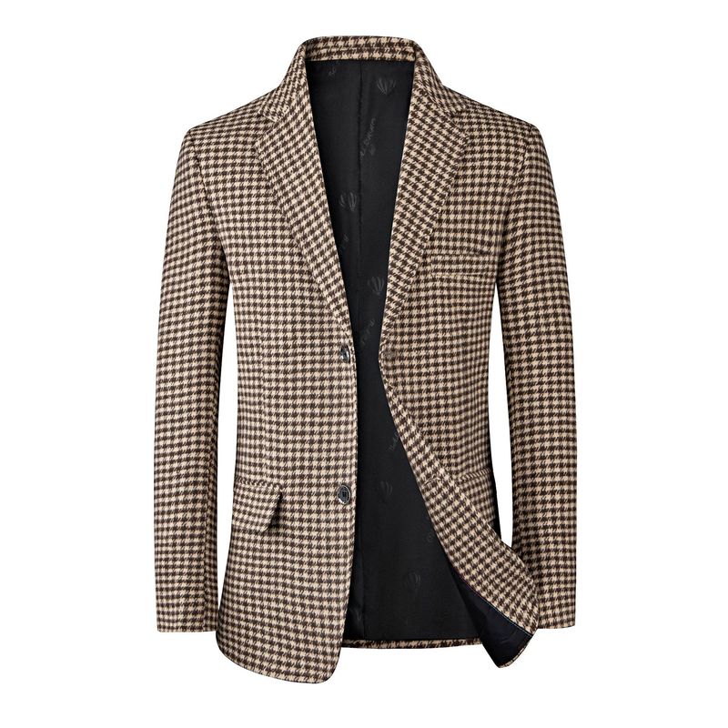 Customized Jacket Suit Cross-Border Young Men's Casual Plaid Suit Spring and Autumn Korean Style Slim Top Men's Wholesale