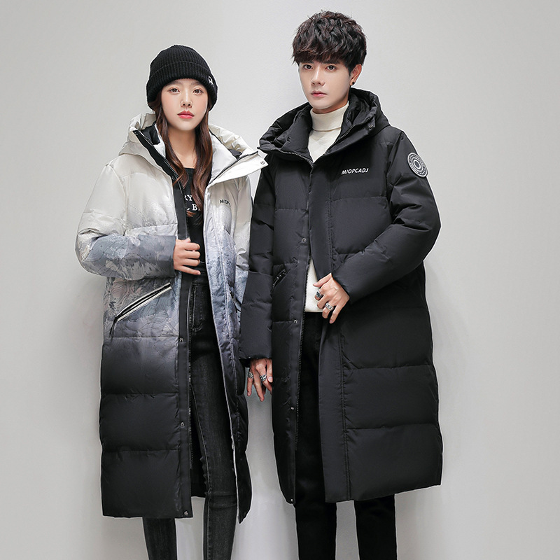 Gradient Men's 2026 New Foreign Trade Winter Clothing Unisex Mid-Length Thickened down Jacket Men's Winter Coat Trendy