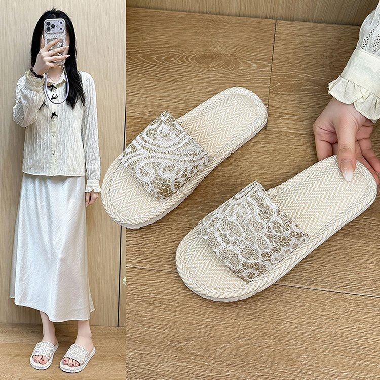 Summer Cotton and Linen Slippers, Japanese-Style Linen Slippers for Women, New Style, Chanel-Inspired, Home Use, All-Season, Silent, Non-Slip Slippers Summer Cotton and Linen Slippers, Japanese-Style Linen Slippers for Women, New Style, Chanel-Inspired, Home Use, All-Season, Silent, Non-Slip Slippers