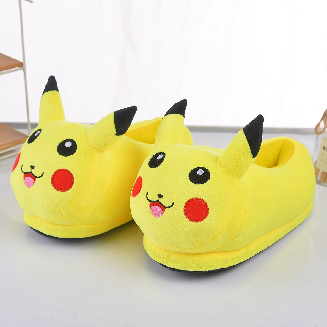 Заводская direct Pikachu новогодние хлопковые тапочки - милые домашние плюшевые тапочки, теплый осень/зима