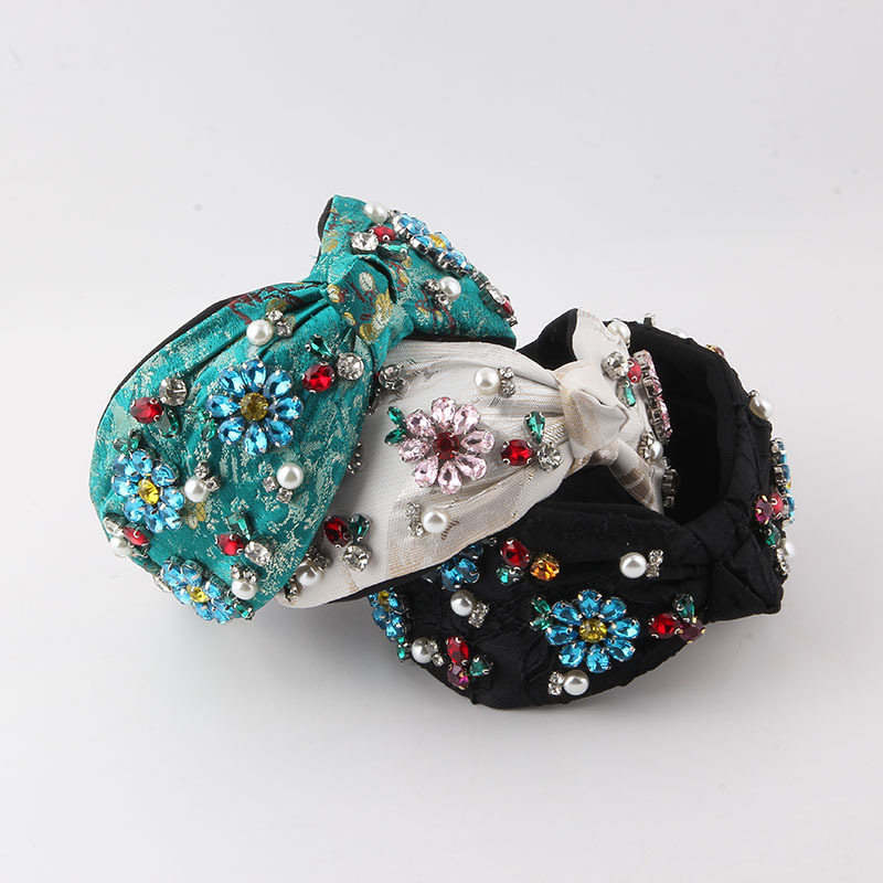 Fashion Flower Metal Inlay Rhinestones Hair Band 1 Piece display picture 1