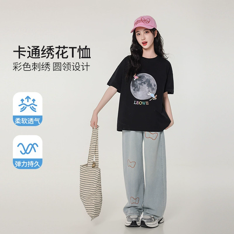 Short sleeve T-shirt, summer summer clothing, with short sleeve, for teenagers, for secondary school
