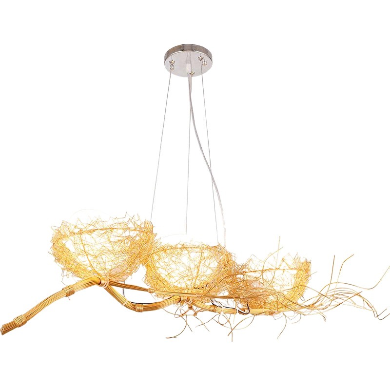 Nido de pájaro de la lámpara lámparas de arte personalizado bar creativo Cafetería Restaurante lámpara Nordic dormitorio acogedor romántico araña