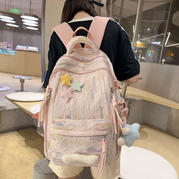 Good-Looking Female Ins Style Junior High School Student Schoolbag Small Clear College Student Backpack Niche Backpack