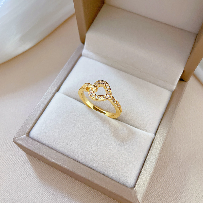 Adjustable Full Diamond Love Ring For Couples Simple Jewelry_voghion.com