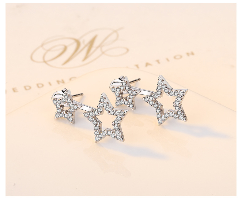 Ear Studs Classification Lady Star Copper Plating Inlay Zircon Ear Studs 1 Pair