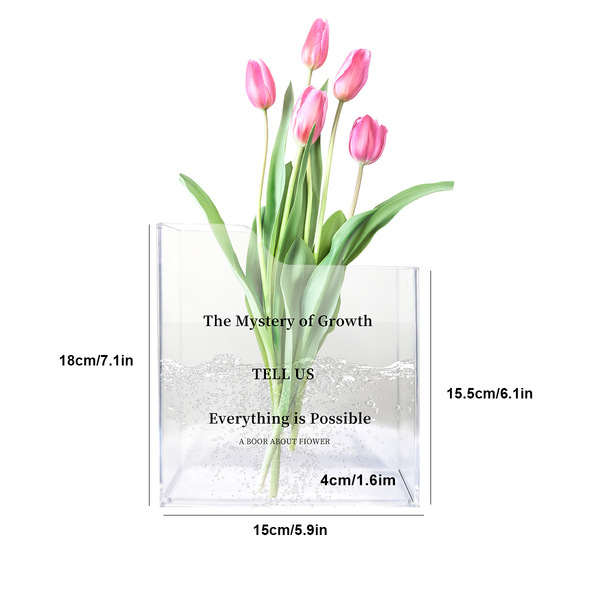 Shein Amazon Cross -border Explosion Transparent Book Vase Book of…