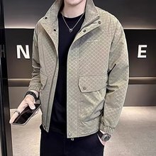 潮牌男士外套春秋季2025新款设计感痞帅男装立领休闲夹克秋装上衣