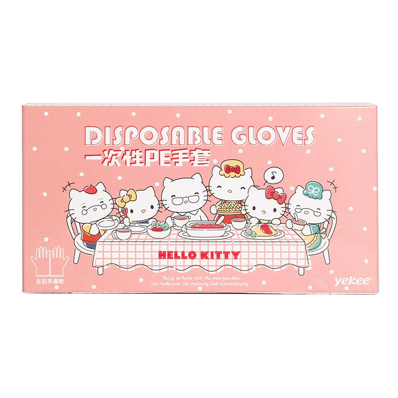 Hello Kitty, одноразовые прозрачные нескользящие перчатки