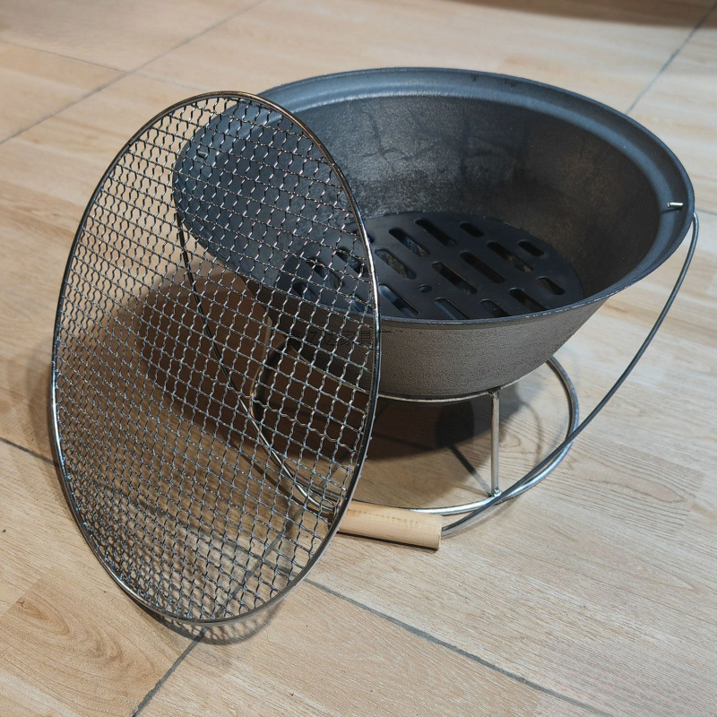 Cast Iron Brazier Grill Barbecue Portable Heating Artifact Old-Fashioned Charcoal Stove Outdoor Indoor Household Charcoal Stove