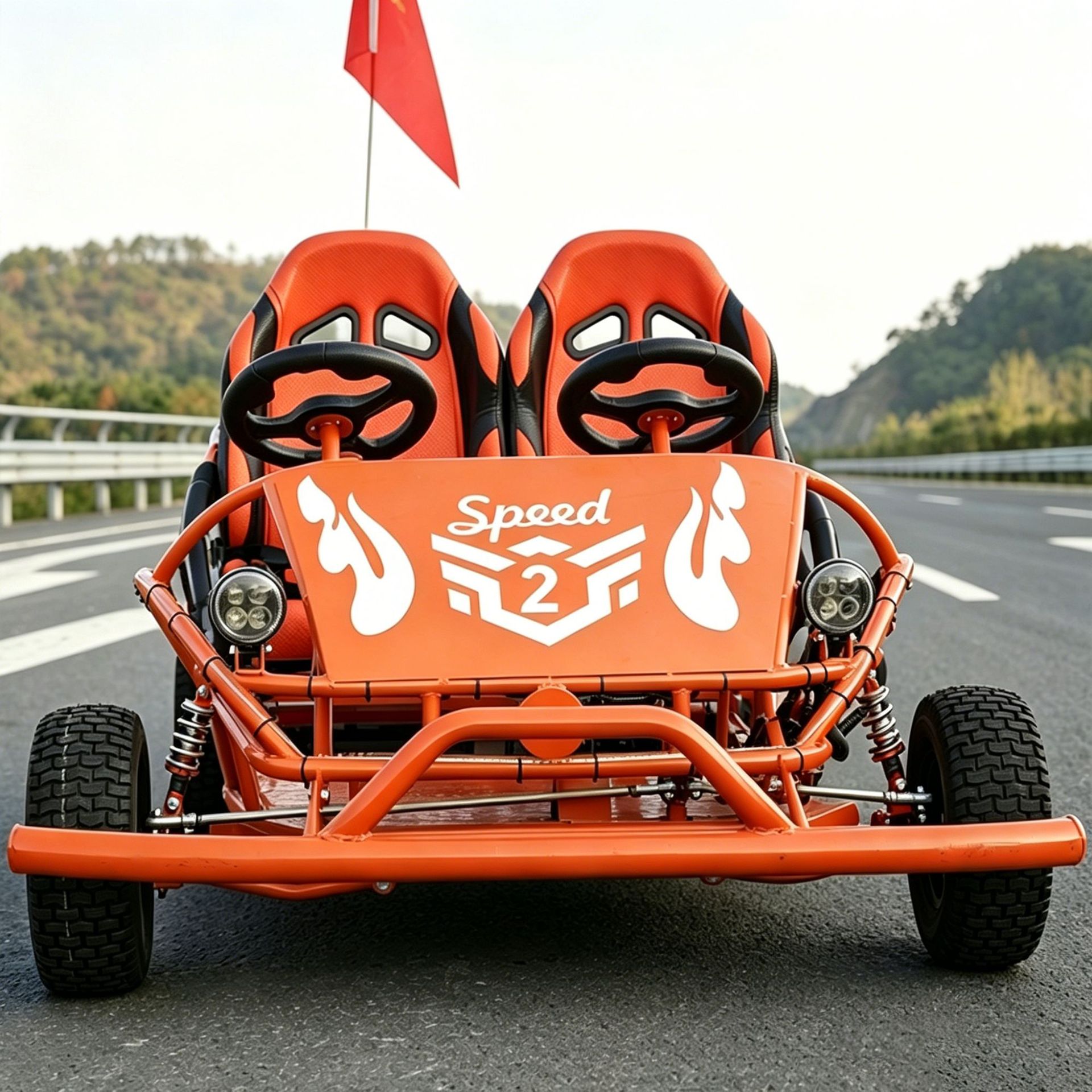 Go Kart Todoterreno de Hierro y Plástico con Inicio Eléctrico para Pistas image 2