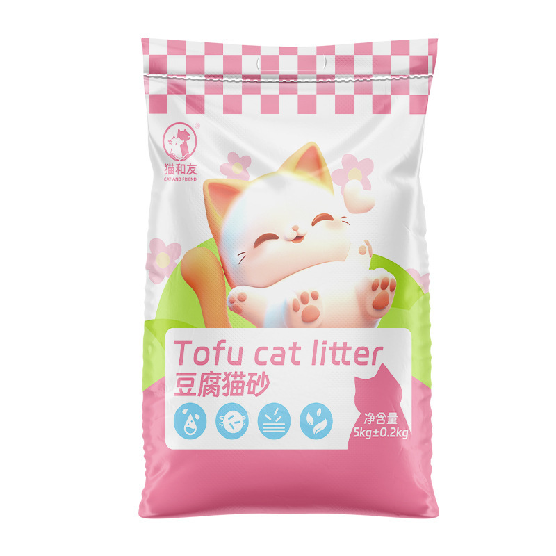 白茶消臭豆腐猫砂 5kg 袋入り 大袋 猫舎 多頭飼い用 豆腐砂 猫用品 送料無料 消臭|undefined
