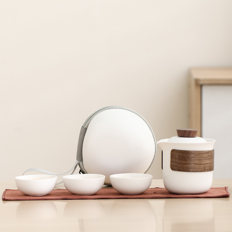 Juego de té de viaje Yaqu, taza de pasajero rápido, mini juego de té portátil, juego especial para camping de picnic, LOGOTIPO publicitario tallado