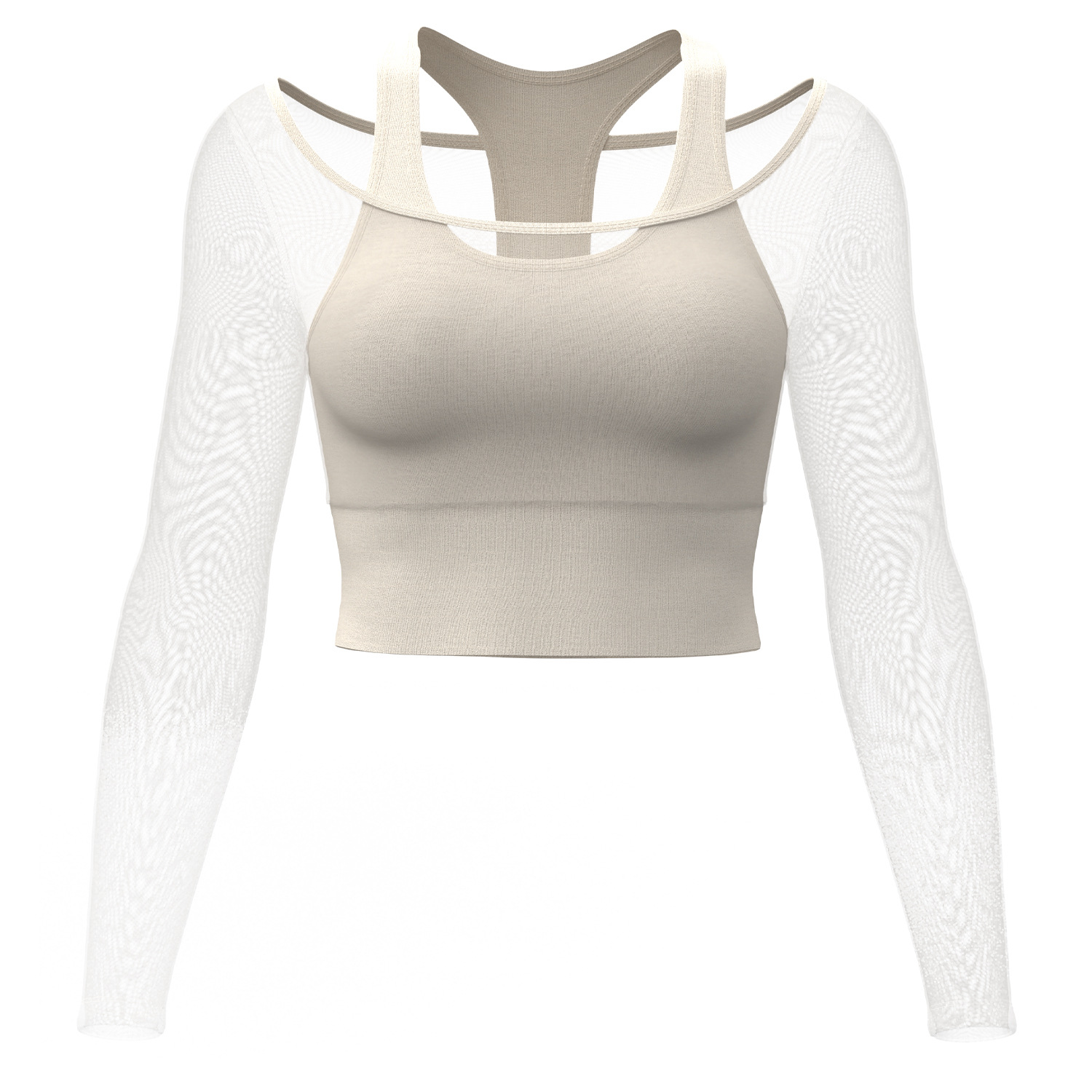 Ju Yi Tang tela falsa de dos piezas ropa de yoga de manga larga con cojín de pecho ropa deportiva de acondicionamiento físico chaqueta de verano para mujeres