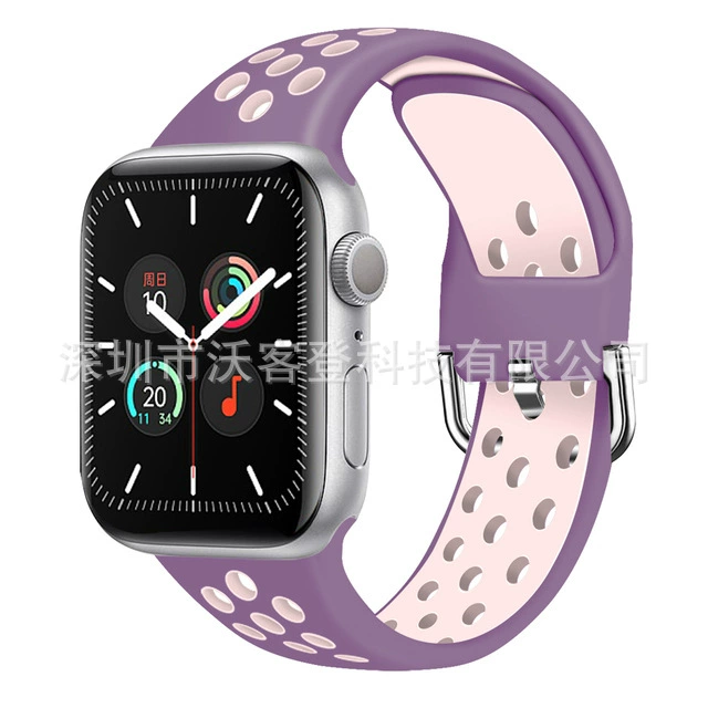 Подходит для Apple, силиконовый ремешок Nike с защёлкой, для Apple Watch 8/7/SE/6/5/4/3/2/1, двухцветный силикон
