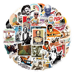 50張歌手Jimmy Buffett人物塗鴉貼紙汽車行李箱水杯文具貼紙批發