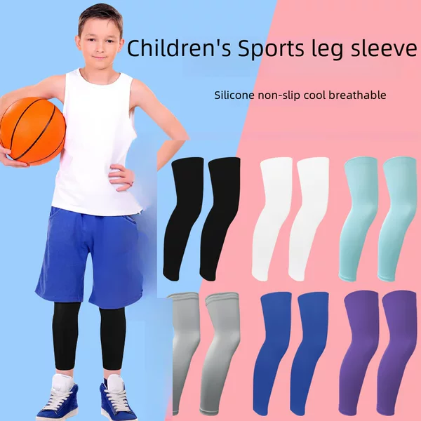 Sharetour Kidsren's Sun Protection Leg Sleeves, Outdoor Basketball Running Breathable Leg Sleeves, Sun Protection Cycling Ice Silk Leg Sleeves