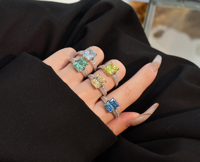 Fashion Geometric Sterling Silver Plating Zircon Rings 1 Piece