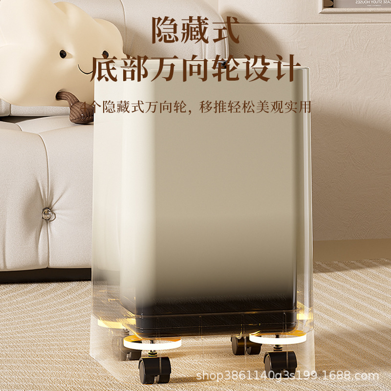 隐藏带轮方形家用垃圾桶大容量卫生间客厅办公室垃圾收纳桶厨房压|undefined
