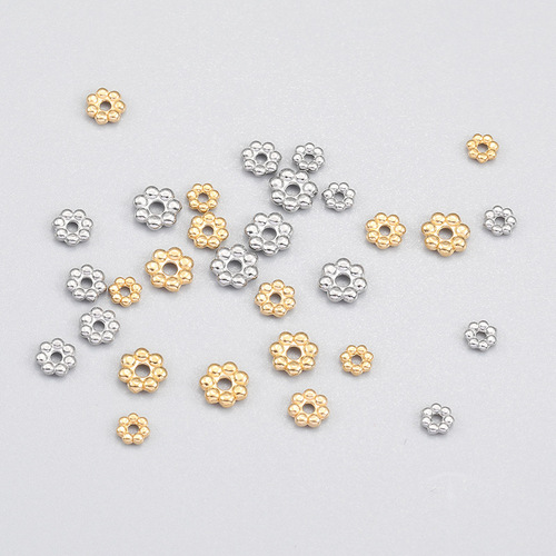 Stainless steel 18k gold color-changing snowflake spacer beads DIY handmade jewelry accessories bracelet spacer beads spacers beads materials