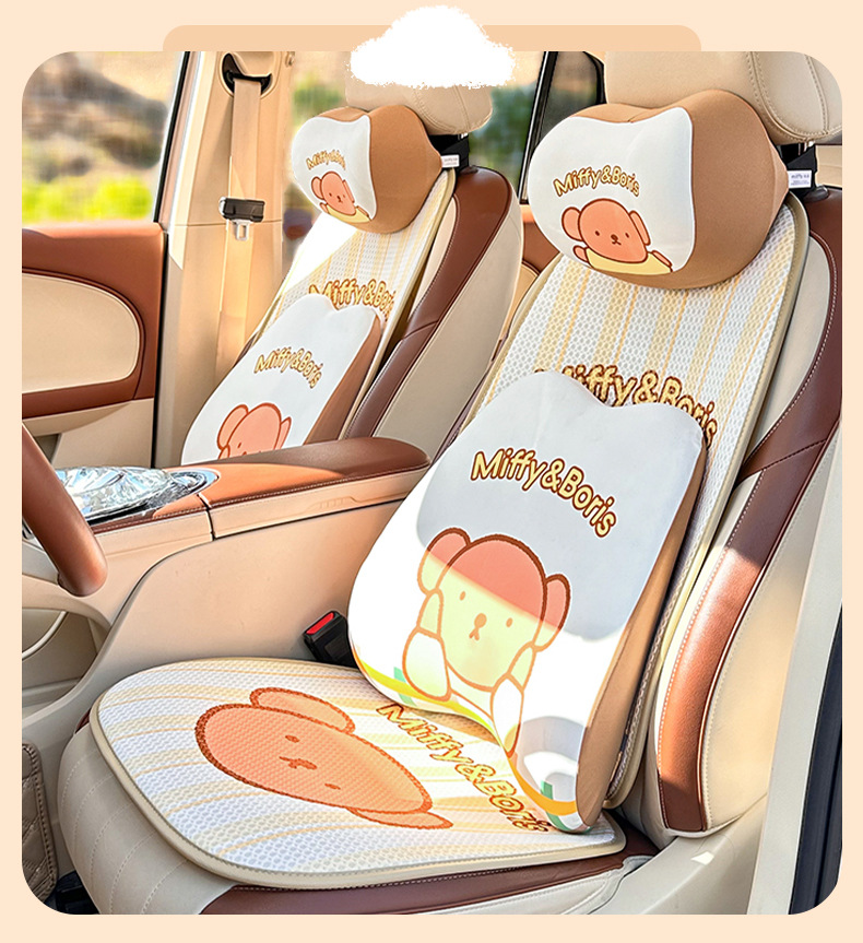 Memory Cotton Car Headrest Waist Cartoon Miffy Car Comfortable Neck Pillow Car Sedentary Not Tired Waist Pillow
