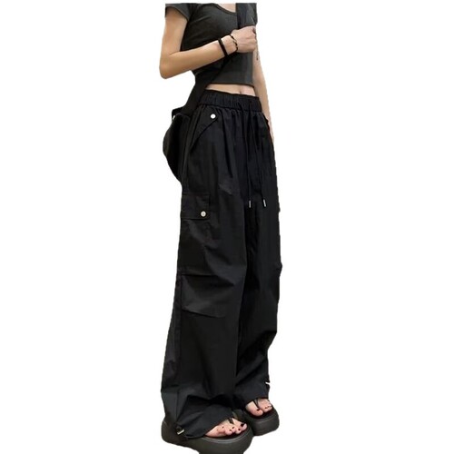 2025 new style loose casual parachute dopamine paratrooper pants American quick-drying overalls women's summer thin style