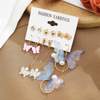 Earrings with tassels, retro shiffon set from pearl, suitable for import, European style, wholesale