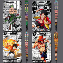 可爱ins风卡通公交卡套带脖挂绳子学生饭卡钥匙海贼王路飞