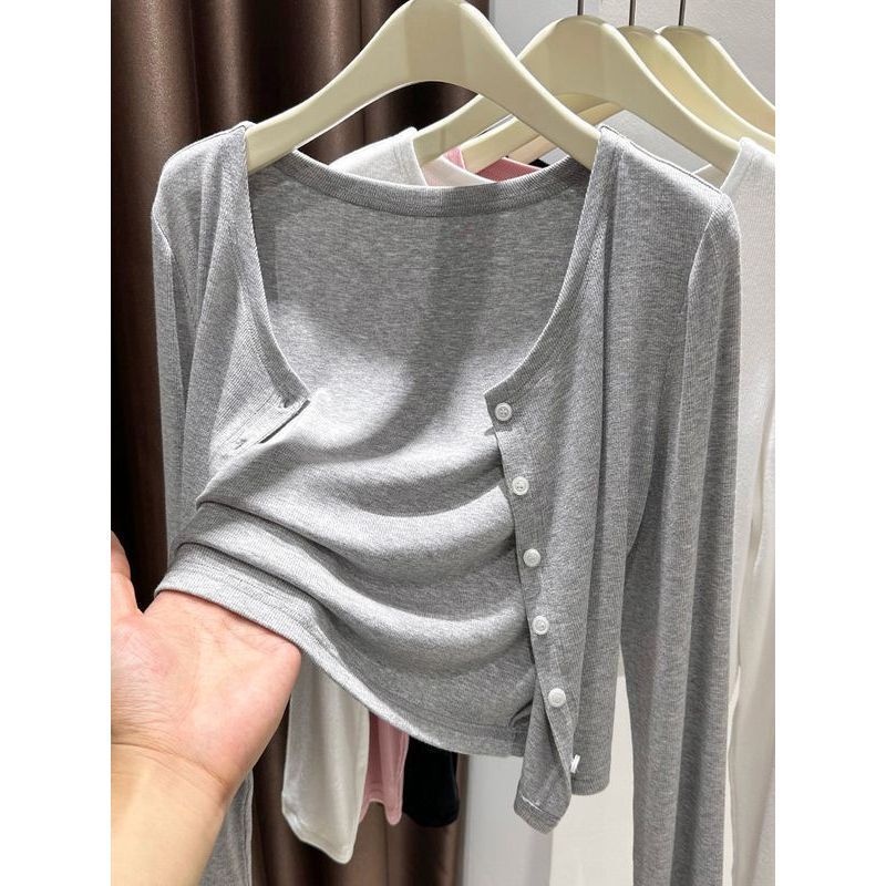 Gray Modal Sun-Protective Cardigan for Women, Summer Outerwear, Slip Dress, Shawl, Air-Conditioned Room Outerwear, Ice Silk Knit Sweater Jacket Gray Modal Sun-Protective Cardigan for Women, Summer Outerwear, Slip Dress, Shawl, Air-Conditioned Room Outerwear, Ice Silk Knit Sweater Jacket
