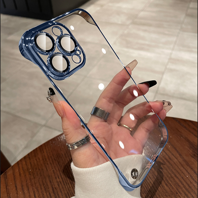 Funda para iPhone 17, con Marco Electrochapado, Lente Magnética MagSafe de Cristal, Textura Apple 14.
