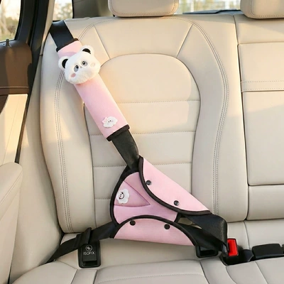 Car Seatbelt Shoulder Pad, Children's Seat belt shoulder pad - regulator-panda-shoulder-pads-pink