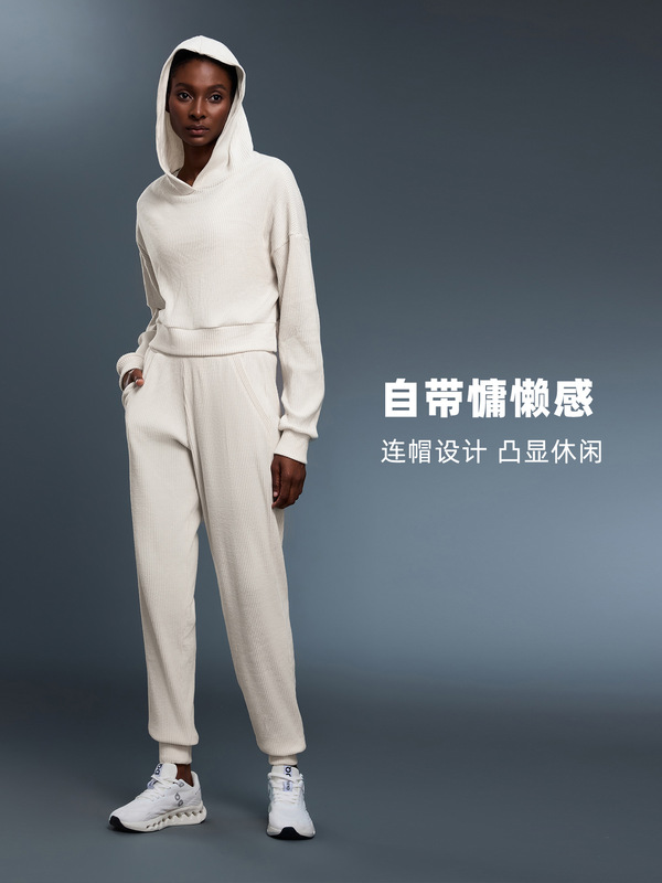 宽松连帽运动卫衣女针织百搭春秋上衣短款通勤休闲套头衫D25162|undefined