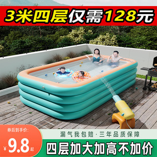 Inflatable Swimming Pool for Home Children and Adults with Slide Large Outdoor Thickened Indoor Baby Bucket Family Pool