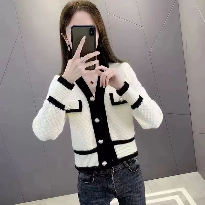 Вязаный весенний кардиган, свитер, жакет, стиль Chanel, тренд сезона, для подростков, западный стиль