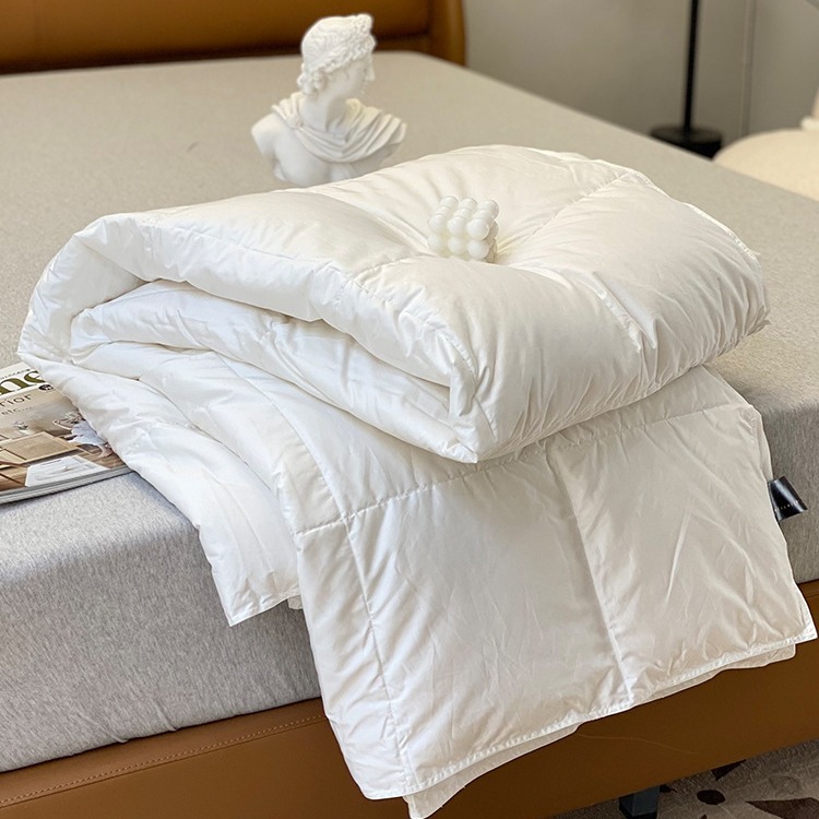 高端夏季羽绒被空调薄被 匈牙利进口朵朵白鹅绒轻薄吸湿透气夏被
