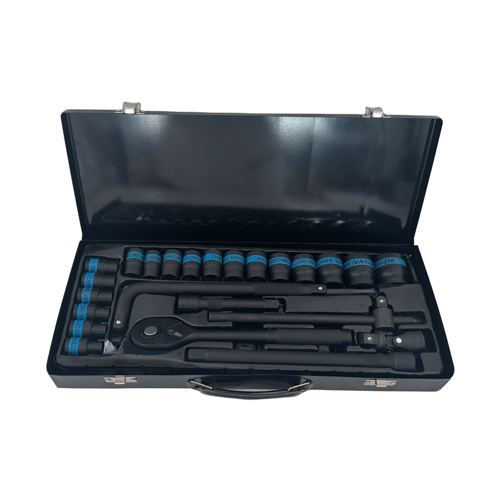 24 piezas de acero al cromo vanadio reparación de automóviles mango de luz rápida llave de trinquete f varilla azul cinturón manga caja de hierro herramienta traje