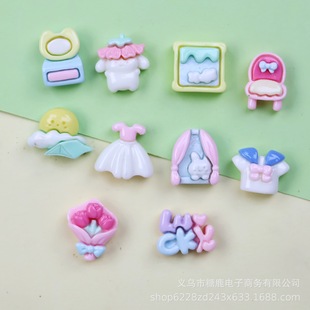 Mini girl bouquet plate cloud picture frame diy hair accessories hair clip phone case resin accessories material wholesale