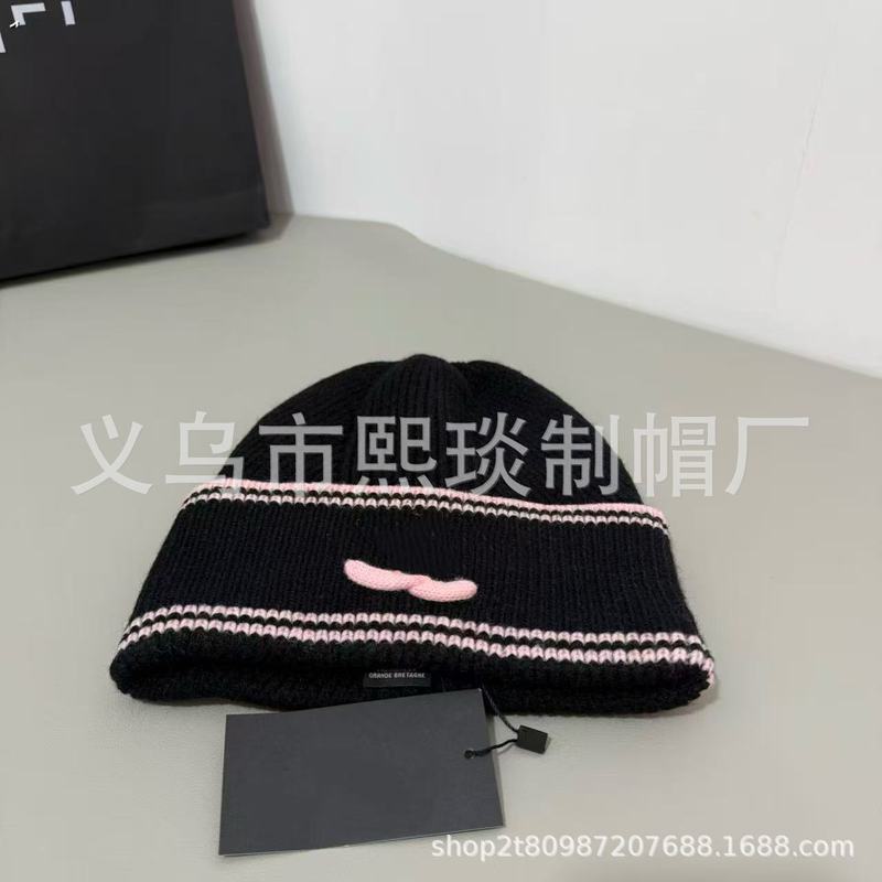 2025新款双C正确字母针织帽秋冬双色百搭保暖时尚百搭毛线帽ins|undefined