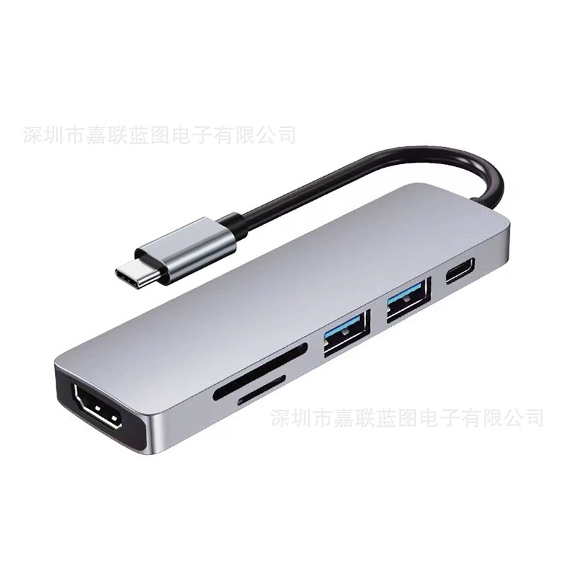 Док-станция Type-C USB-C для устройства чтения карт памяти HDMI USB3.0 SD TF шесть-в-одном преобразователь док-станции расширения