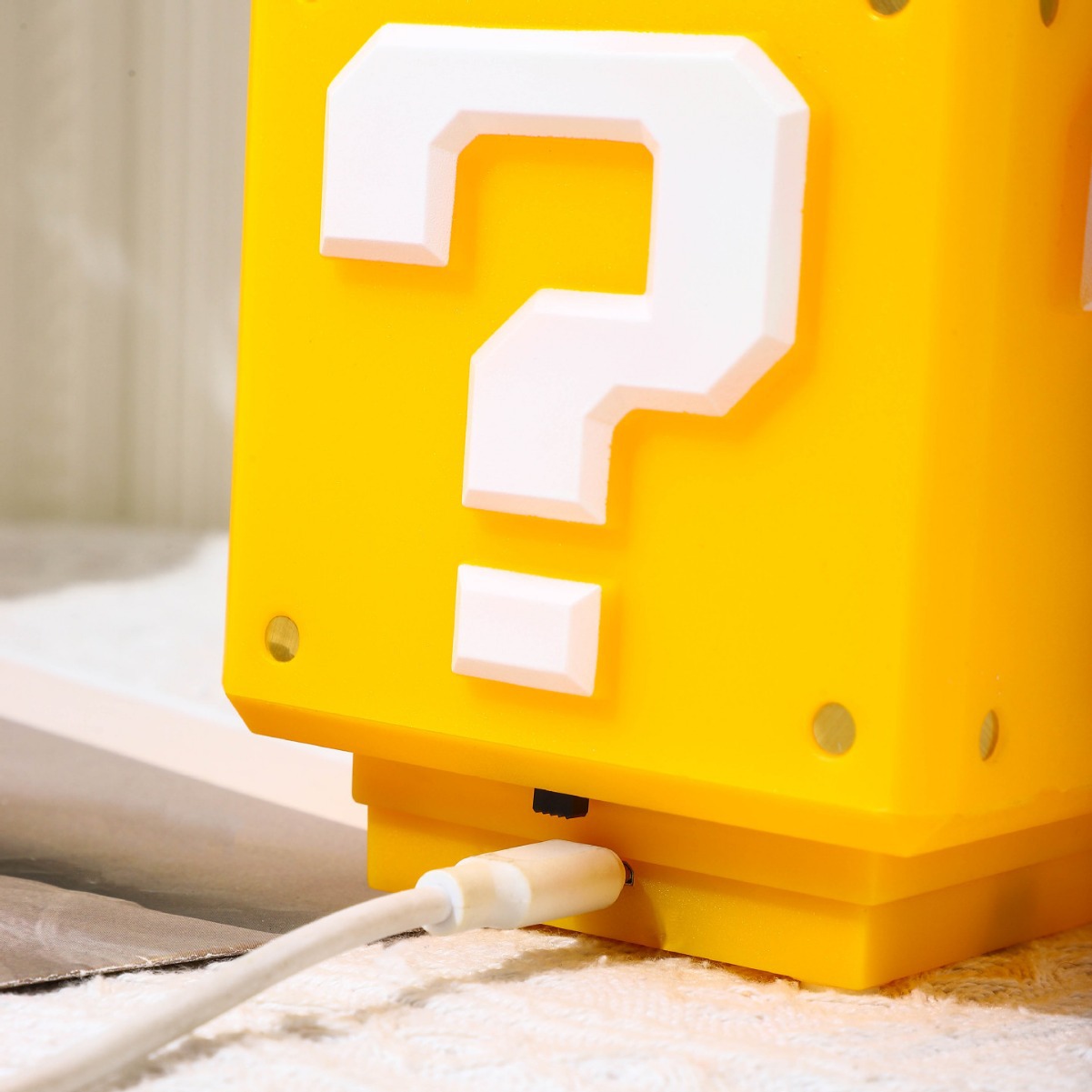 Luz nocturna de carga con sonido de Mario Bros., bloque de ladrillos, sensor USB de escritorio, luz LED transfronteriza, éxito de ventas transfronterizo