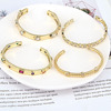 Fashionable copper bracelet, white zirconium, suitable for import, city style, micro incrustation