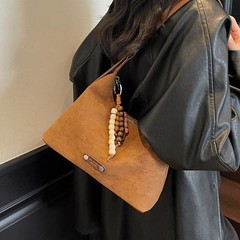 休闲复古麂皮绒包包女式2025新款轻便百搭单肩斜挎包大容量托特包