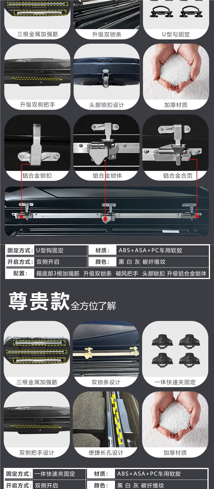 Universal roof luggage box for SUVs, suitable for Boyue, Tange, Tiguan, Aion Y, car travel luggage rack, off-road color